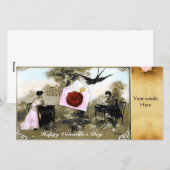 ROMANTISCHE VALENTIJN BRIEF, RODE WAX SEAL PARCHCH FEESTDAGENKAART (Voorkant / Achterkant)