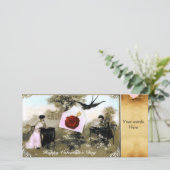 ROMANTISCHE VALENTIJN BRIEF, RODE WAX SEAL PARCHCH FEESTDAGENKAART (Staand voorkant)