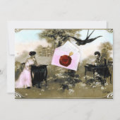 ROMANTISCHE VALENTIJN BRIEF ,RODE WAX ZEGEL MONOGR KAART (Voorkant)