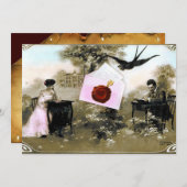 ROMANTISCHE VALENTIJN BRIEF ,RODE WAX ZEGEL MONOGR KAART (Voorkant / Achterkant)