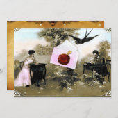 ROMANTISCHE VALENTIJN BRIEF ,RODE WAX ZEGEL MONOGR KAART (Voorkant / Achterkant)