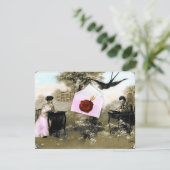 ROMANTISCHE VALENTIJN BRIEF ,RODE WAX ZEGEL MONOGR KAART (Staand voorkant)