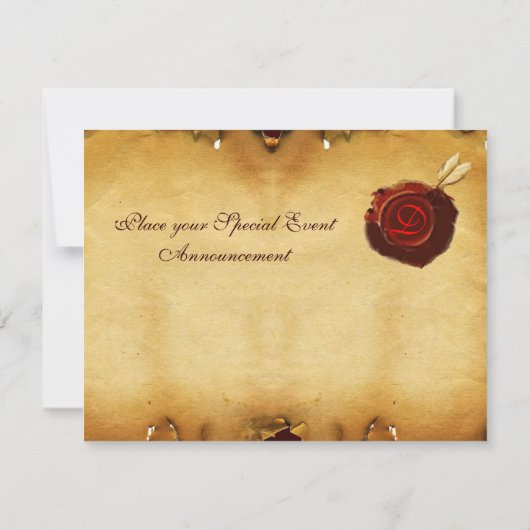 ROMANTISCHE VALENTIJN BRIEF ,RODE WAX ZEGEL MONOGR KAART (Achterkant)