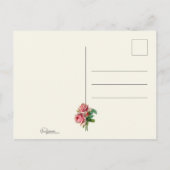 Romantische  Valentijn Hart en Rozen Feestdagenkaart (Achterkant)