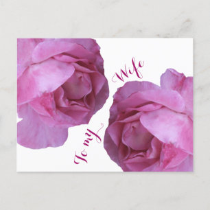 Romantische Valentijn houdt van  roze rozen bloeme Briefkaart