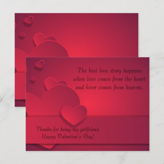 Romantische Valentijn-kaart Briefkaart (Voorkant / Achterkant)