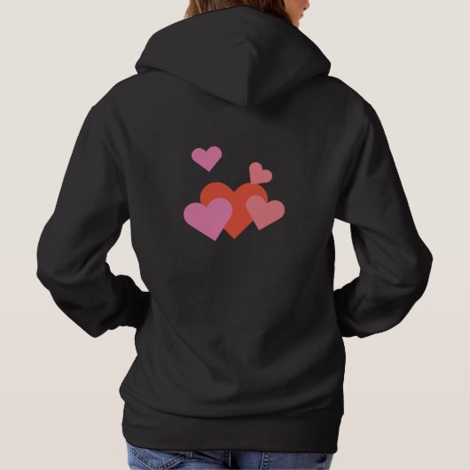 Romantische Valentijn Love Hearts Design Hoodie (Achterkant)