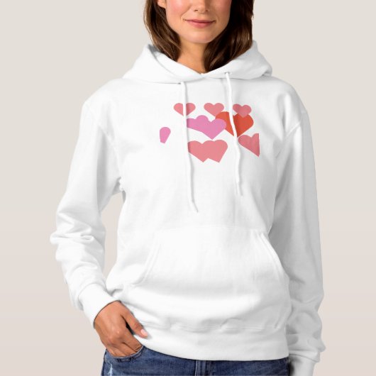 Romantische Valentijn Love Hearts Design Hoodie (Voorkant)
