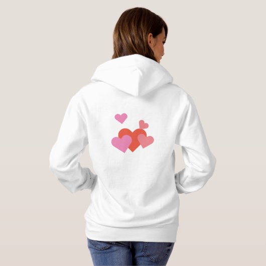 Romantische Valentijn Love Hearts Design Hoodie (Achterkant volledig)