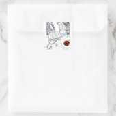 ROMANTISCHE VALENTIJN LOVERS RED WAX SEAL MONOGRAM VIERKANTE STICKER (Tas)