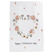 Romantische Valentijn met een bloemenhart Medium Cadeauzakje (Achterkant)
