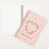 Romantische Valentijn met een bloemenhart Notitieboek (Binnen)