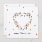Romantische Valentijn met Floral Heart Kaart (Voorkant / Achterkant)