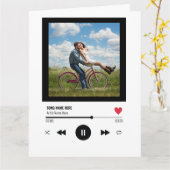 Romantische Valentijn Muziekspeler Aangepaste Foto Kaart (Gele Bloem)