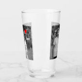 Romantische Valentijn Paar Foto I Red Heart U Naam Glas (Links)
