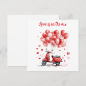 Romantische Valentijn Rode Scooter Italië   Feestdagenkaart (Voorkant / Achterkant)