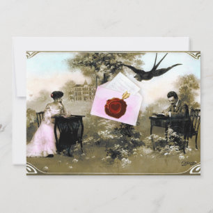 ROMANTISCHE VALENTIJNBRIEF ,RODE WAX ZEGEL MONOGRA KAART