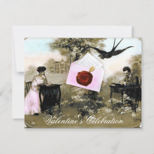 ROMANTISCHE VALENTIJNBRIEF, RODE WAX ZEGEL MONOGRA KAART