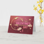 Romantische Valentijn's Day Cupid Arrow met hart Kaart (Gele Bloem)