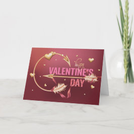 Romantische Valentijn's Day Cupid Arrow met hart Kaart