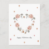 Romantische Valentijn's Day Kaart met bloemenhart (Voorkant)
