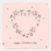 Romantische Valentijn's Day Sticker met bloemenhar (Voorkant)