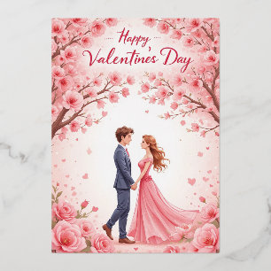 Romantische Valentijns Kaart met Kersenbloesem