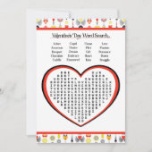 Romantische Valentijnsdag afdrukbare woord zoeken Feestdagenkaart (Voorkant)