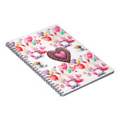 Romantische Valentijnsdag behang - Hearts Design Notitieboek (Rechterzijde)