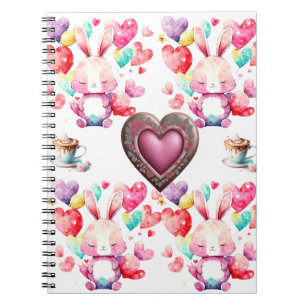 Romantische Valentijnsdag behang - Hearts Design Notitieboek