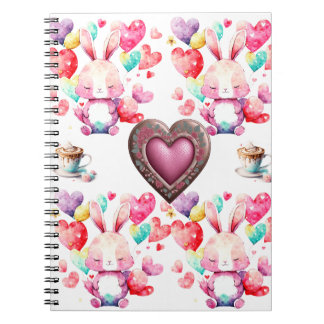 Romantische Valentijnsdag behang - Hearts Design Notitieboek