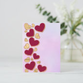 Romantische Valentijnsdag | Bourgondië en gouden h Feestdagenkaart (Staand voorkant)