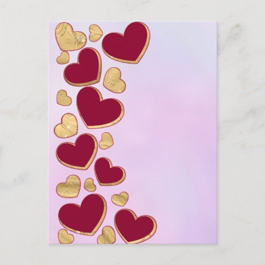 Romantische Valentijnsdag | Bourgondië en gouden h Feestdagenkaart (Voorkant)