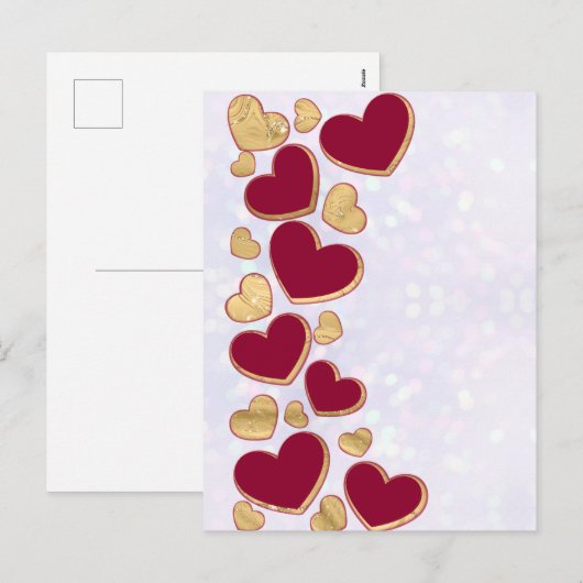 Romantische Valentijnsdag | Bourgondië en gouden h Feestdagenkaart (Voorkant / Achterkant)