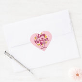 Romantische Valentijnsdag | Bourgondië en gouden h Hart Sticker (Envelop)