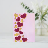 Romantische Valentijnsdag | Bourgondië en gouden h Uitnodiging Briefkaart (Staand voorkant)