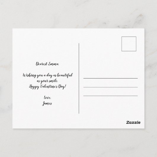 Romantische Valentijnsdag Briefkaart (Achterkant)