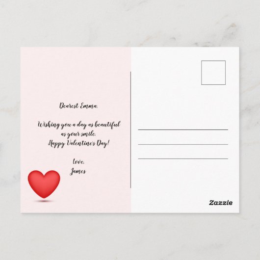 Romantische Valentijnsdag Briefkaart (Achterkant)