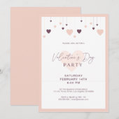 Romantische Valentijnsdag feestuitnodiging Kaart (Voorkant / Achterkant)