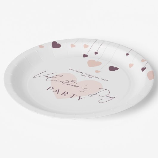 Romantische Valentijnsdag feestuitnodiging Papieren Bordje (Gekanteld)