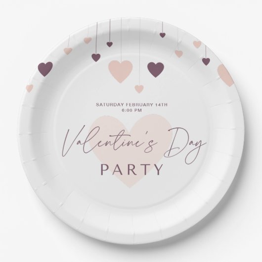 Romantische Valentijnsdag feestuitnodiging Papieren Bordje (Voorkant)