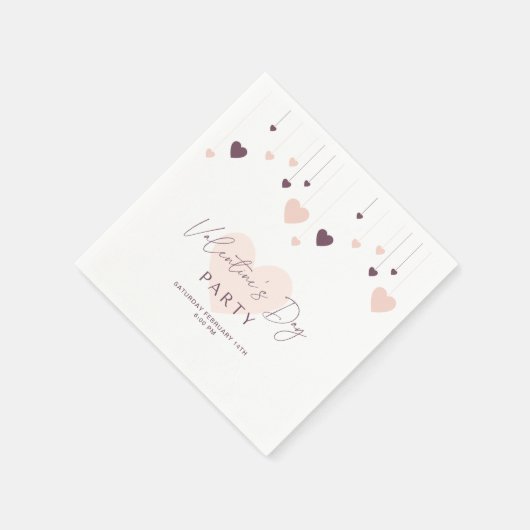 Romantische Valentijnsdag feestuitnodiging Servet (Hoek)