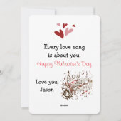 Romantische Valentijnsdag Flat Kaart (Achterkant)