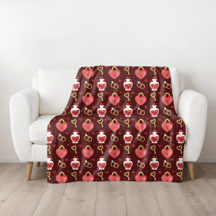 Romantische Valentijnsdag fleece deken
