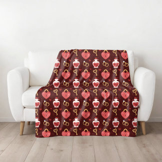 Romantische Valentijnsdag fleece deken