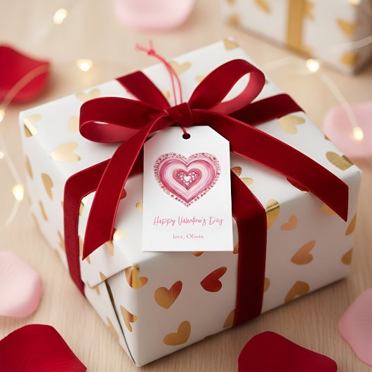 Romantische Valentijnsdag Hart Cadeaubijsluiter – Cadeaulabel