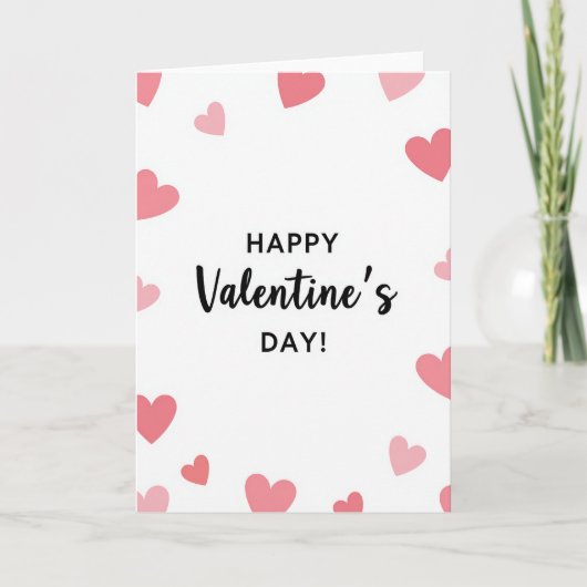 Romantische Valentijnsdag Hartjes Kaart (Voorkant)
