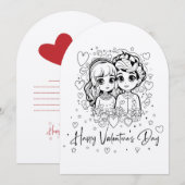 Romantische Valentijnsdag-kaart Kaart (Voorkant / Achterkant)