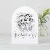 Romantische Valentijnsdag-kaart Kaart (Staand voorkant)
