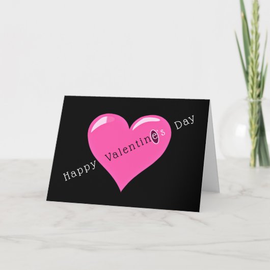 Romantische Valentijnsdag Kaart met Roze Liefde Ha (Voorkant)